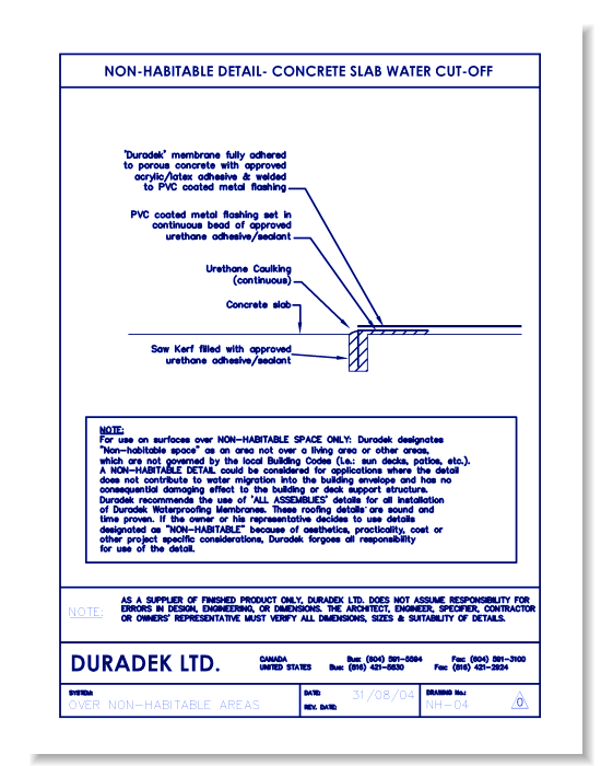 Non-habitable NH-04 - Concrete Slab Water Cutoff