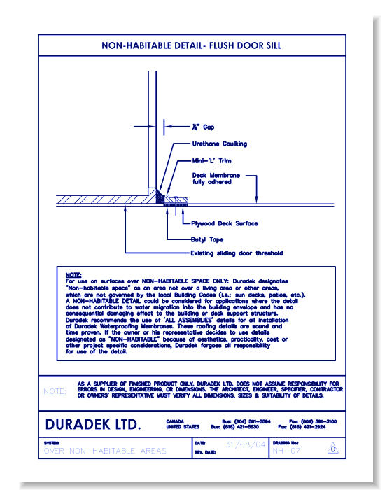 Non-habitable NH-07 - Flush Door Sill