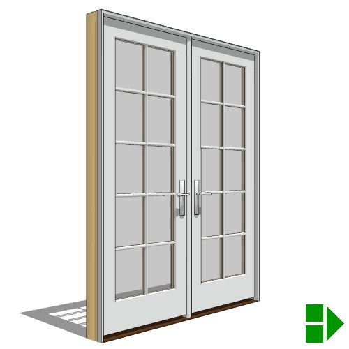 Reserve Series Traditional: Out-Swing Door, French-Double, Active-Passive Units