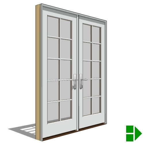 Reserve Series Traditional: Out-Swing Door, French-Double, Passive-Active Units