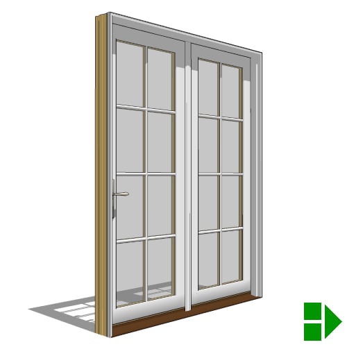 Lifestyle Dual-Pane Series: In-Swing Door, Double, Fixed-Active Units