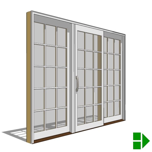 Lifestyle Dual-Pane Series: Sliding Door, 3 Panel