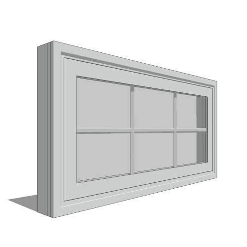 CAD Drawings BIM Models Pella Corporation Impervia Series, Single Hung Window, Transom Unit