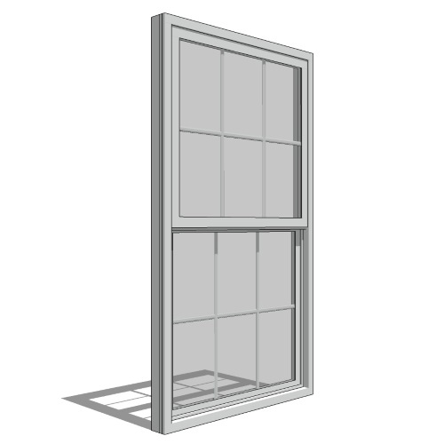 CAD Drawings BIM Models Pella Corporation Impervia Series, Single Hung Window, Vent Unit