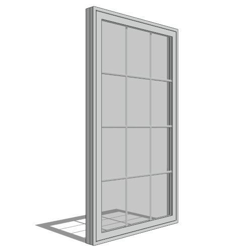 CAD Drawings BIM Models Pella Corporation Impervia Series, Fiberglass Double-Hung Window, Fixed