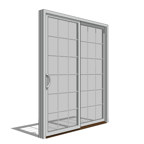 CAD Drawings BIM Models Pella Corporation Impervia Series, Fiberglass Sliding Patio Door, Vent Fixed