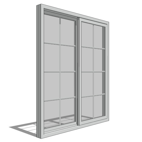 CAD Drawings BIM Models Pella Corporation Impervia Series, Fiberglass Sliding Window, Vent Fixed