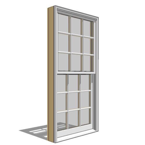 CAD Drawings BIM Models Pella Corporation Pella Reserve, Clad, Wood, Double-Hung Window, Vent Unit