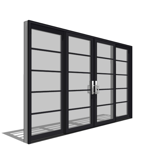 CAD Drawings BIM Models Pella Corporation Architect Series, Contemporary, Clad, Wood, Sliding Door, 4 Panel