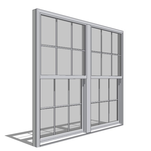 CAD Drawings BIM Models Pella Corporation 250 Series Single-Hung Window, Double
