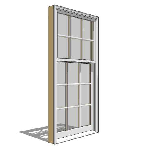 CAD Drawings BIM Models Pella Corporation Pella Reserve, Clad, Wood, Double-Hung Window, Cottage, Vent Unit