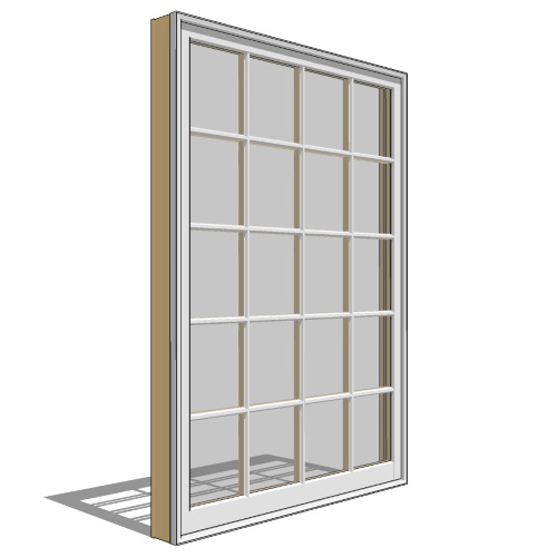 CAD Drawings BIM Models Pella Corporation Pella Reserve, Clad, Wood, Double-Hung Window, Fixed Unit