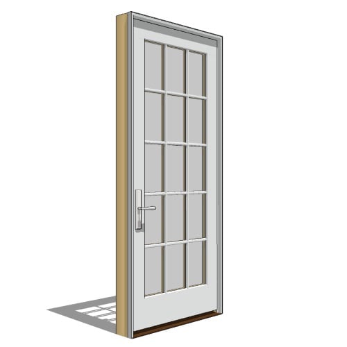 CAD Drawings BIM Models Pella Corporation Pella Reserve, Clad, Wood, Out-Swing Door, French-Single, Right Hand Units