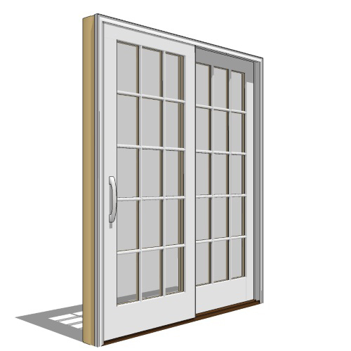 CAD Drawings BIM Models Pella Corporation Pella Reserve, Clad, Wood, Sliding Door, 2 Panel