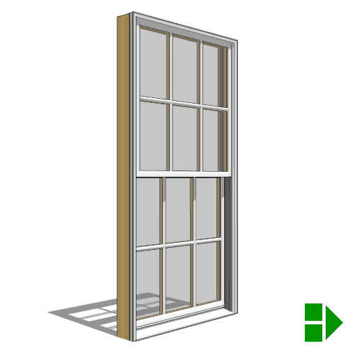 CAD Drawings BIM Models Pella Corporation Lifestyle Dual-Pane Series Double-Hung Window, Vent Units