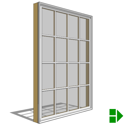 CAD Drawings BIM Models Pella Corporation Lifestyle Dual-Pane Series Double-Hung Window, Fixed Units