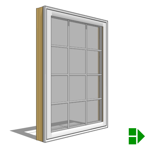 CAD Drawings BIM Models Pella Corporation Lifestyle Triple-Pane Series Casement Window, Fixed Units