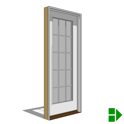 CAD Drawings BIM Models Pella Corporation Lifestyle Triple-Pane Series In-Swing Window, Single, Fixed Units