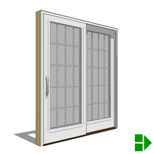 CAD Drawings BIM Models Pella Corporation Lifestyle Triple-Pane Series Sliding Door, 2 Panel
