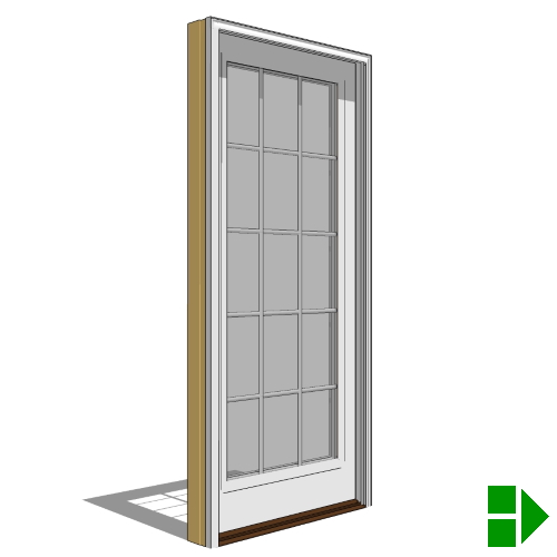CAD Drawings BIM Models Pella Corporation Lifestyle Triple-Pane Series Sliding Door, Single, Fixed Units