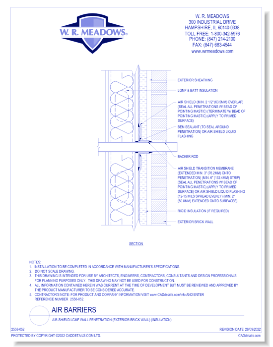 Air-Shield LGMF Wall Penetration (Exterior Brick Wall) (Insulation)