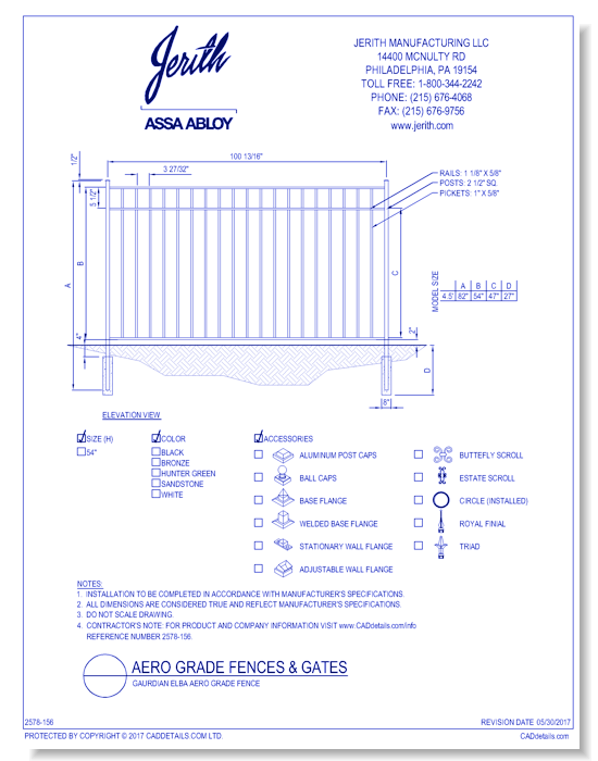 Guardian Elba Aero Grade Fence - 54 Inch