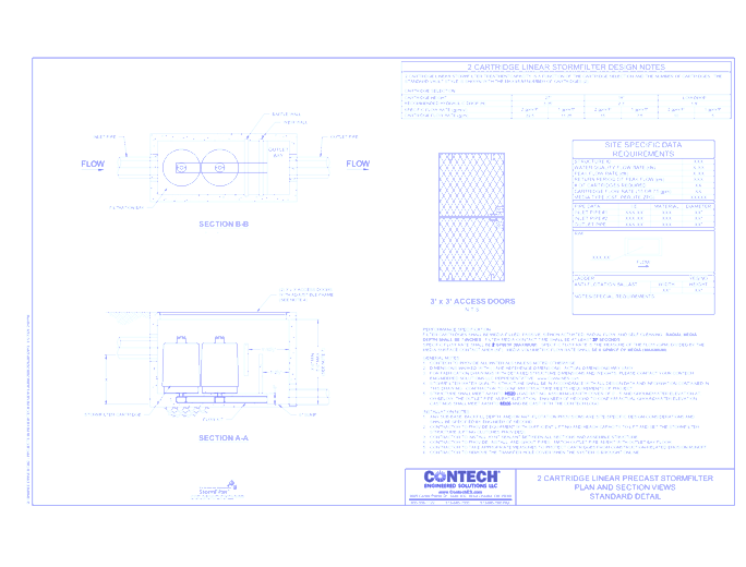 2-Cartridge Linear Precast StormFilter (SFLN2-DTL)