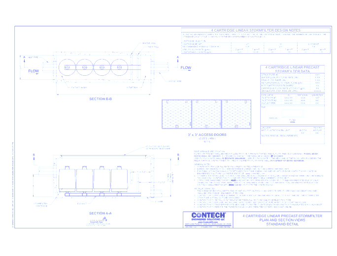 4-Cartridge Linear Precast StormFilter (SFLN4-DTL)