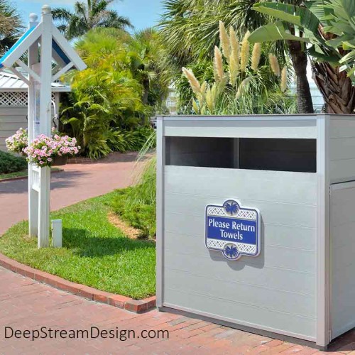 CAD Drawings DeepStream Designs Weatherproof Pool Towel Cabinets and Return Cart Enclosures
