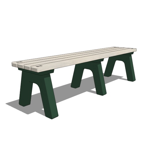 DOGIPARK® 6' Flat Poly Bench ( 7712-GS-BONES )