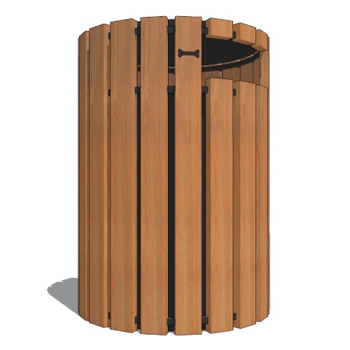 DOGIPARK® 33 Gallon Poly Trash Receptacle with Lid ( 7722-BC-BONES )
