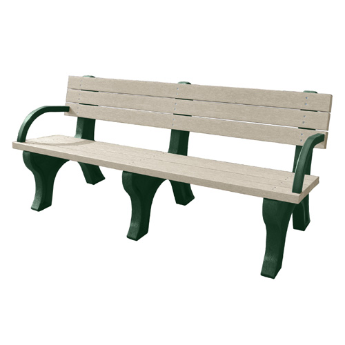 CAD Drawings BIM Models DOGIPOT DOGIPARK® 6' Backed Poly Bench with Arms ( 7713-GS )