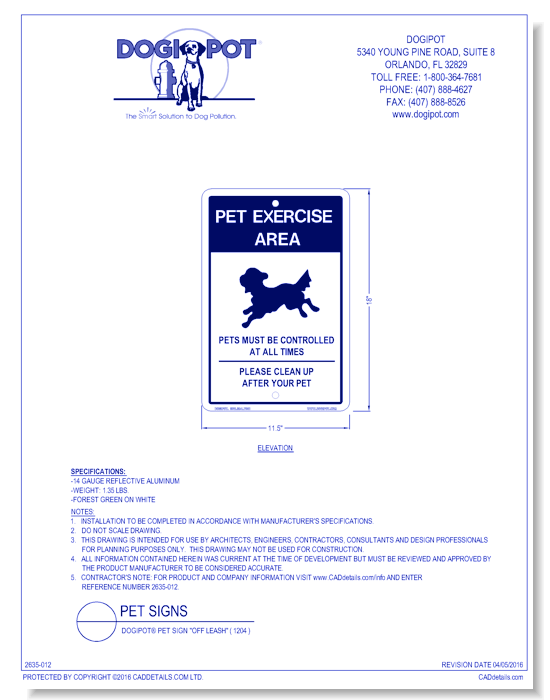DOGIPOT® Pet Sign "Off Leash" ( 1204 )