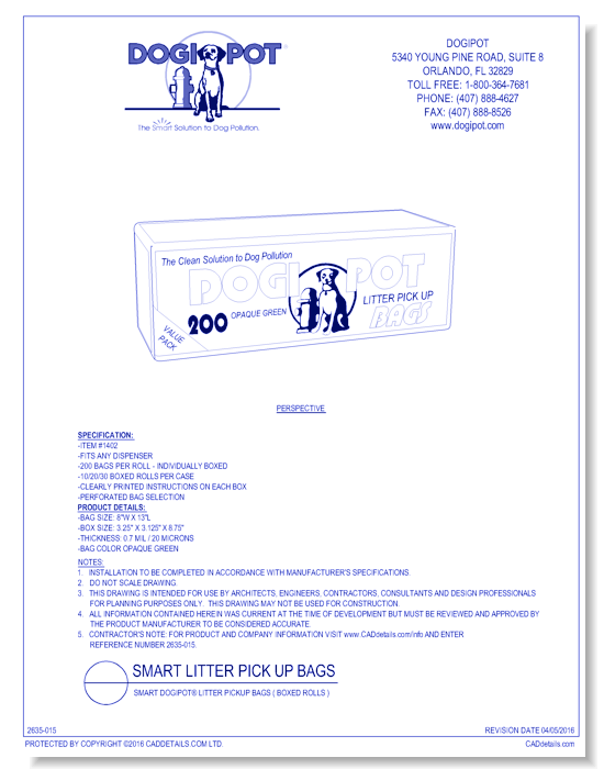 Smart DOGIPOT® Litter PickUp Bags ( Boxed Rolls ) 	