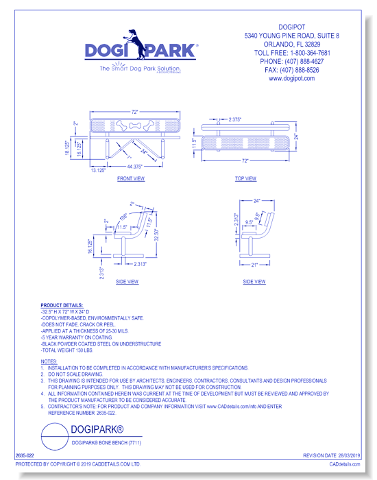DOGIPARK® Bone Bench ( 7711 )