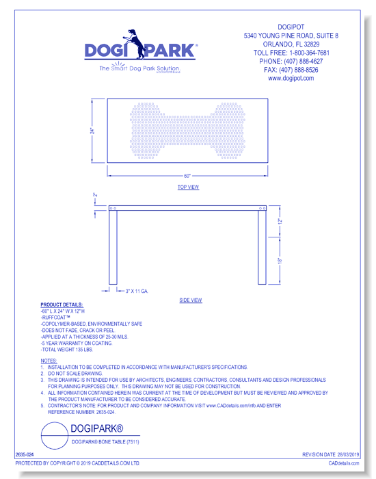 DOGIPARK® Bone Table ( 7511 )