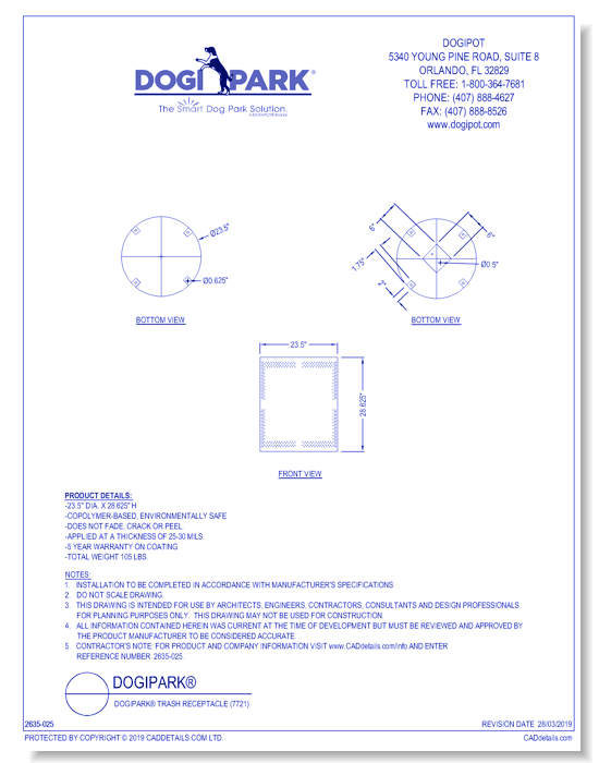 DOGIPARK® Trash Receptacle ( 7721 )