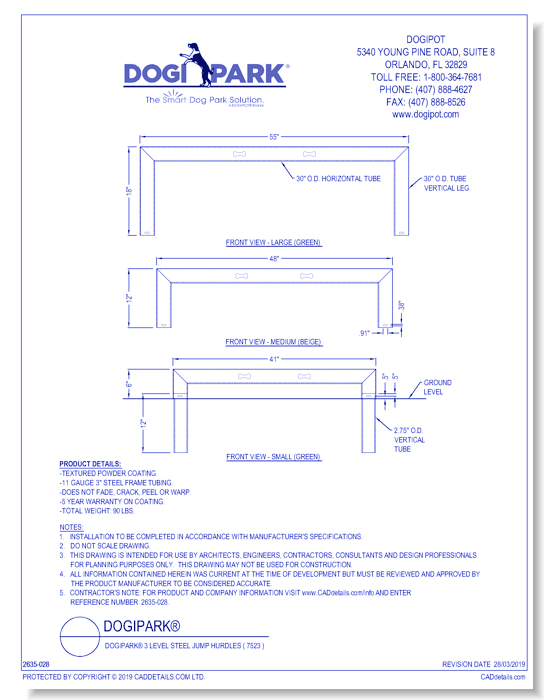 DOGIPARK® 3 Level Steel Jump Hurdles ( 7523 )