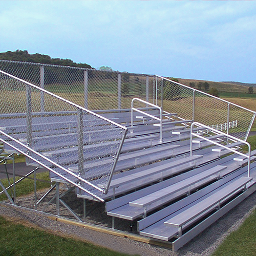 CAD Drawings National Recreation Systems, Inc. 8 Row Deluxe Bleachers With Chainlink Guardrails ( NA-0815DLX_CLC )