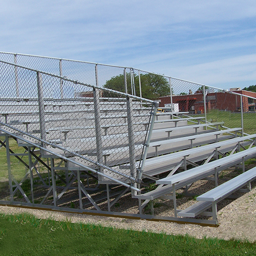 CAD Drawings National Recreation Systems, Inc. 10 Row Standard Bleachers With Chainlink Guardrails ( NA-1015STD_CL )