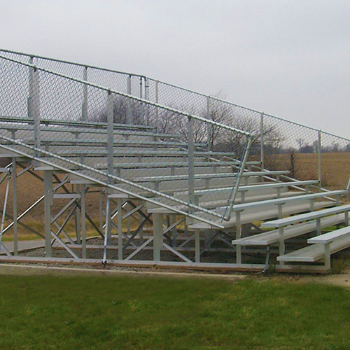 CAD Drawings National Recreation Systems, Inc. 10 Row Preferred Bleachers With Chainlink Guardrails ( NA-1015PRF_CL )