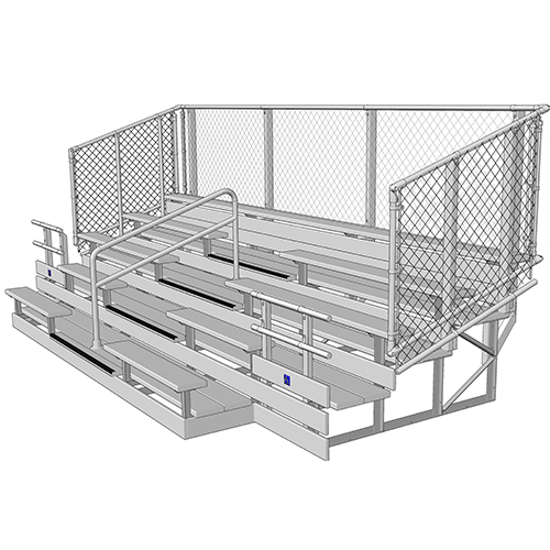 CAD Drawings National Recreation Systems, Inc. Ada Accessible 5 Row Bleachers With Vertical Picket Guardrails ( NA-0519.5ADA_VP )