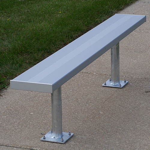 CAD Drawings National Recreation Systems, Inc. Surface Mount Bench Without Backrest - Galvanized Steel Legs ( BE-PE00600 )