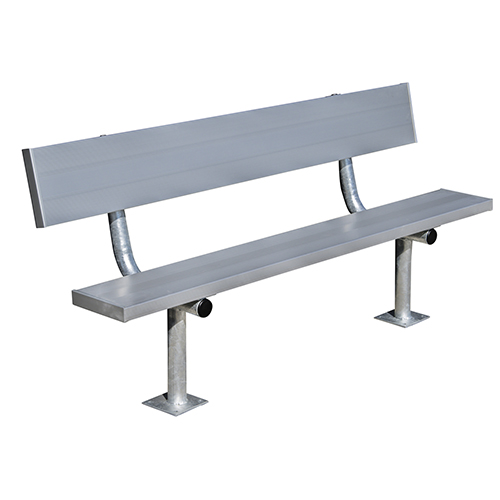 CAD Drawings National Recreation Systems, Inc. Surface Mount Bench With Backrest - Galvanized Steel Legs ( BE-PH00600 )