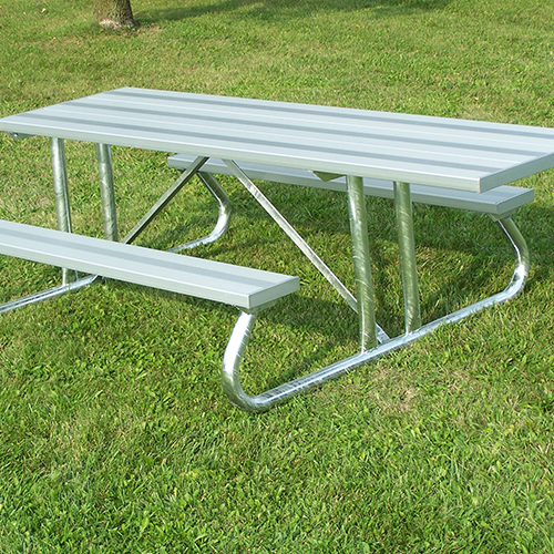 CAD Drawings National Recreation Systems, Inc. Aluminum Picnic Table With Heavy Duty Steel Legs ( PT-HG06 )
