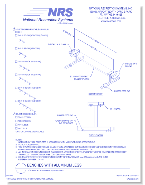 Portable Aluminum Bench ( BE-DI00600 )
