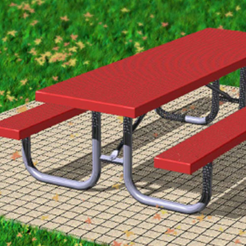 CAD Drawings RJ Thomas Mfg. Co. / Pilot Rock XT Series: Extra Heavy Duty Portable Rectangular Tables w/ H-Type Thermo-plastic Coated Perforated Steel Top & Seats ( AI-1488 )