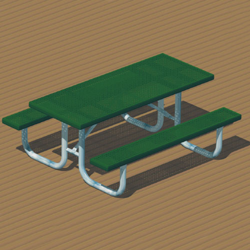 CAD Drawings RJ Thomas Mfg. Co. / Pilot Rock XT Series: Extra Heavy Duty Portable Rectangular Tables w/ R-Type Thermo-plastic Coated Perforated Steel Top & Seats ( AI-1678 )