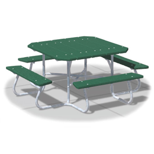 CAD Drawings RJ Thomas Mfg. Co. / Pilot Rock SQT Series:  Portable Square Tables w/ 100% Recycled Plastic Top & Seats ( AI-1497 )