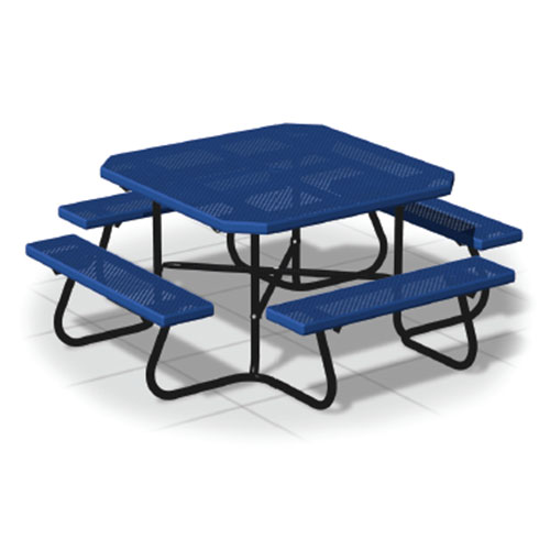 CAD Drawings RJ Thomas Mfg. Co. / Pilot Rock SQT Series:  Portable Square Tables w/ V-Type Thermo-plastic Coated Expanded Steel Seats & Top ( AI-1501 )